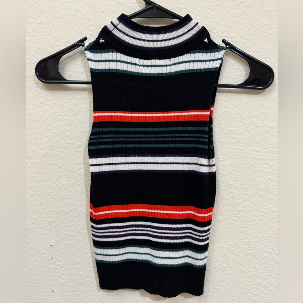 Stripped mock neck tank
